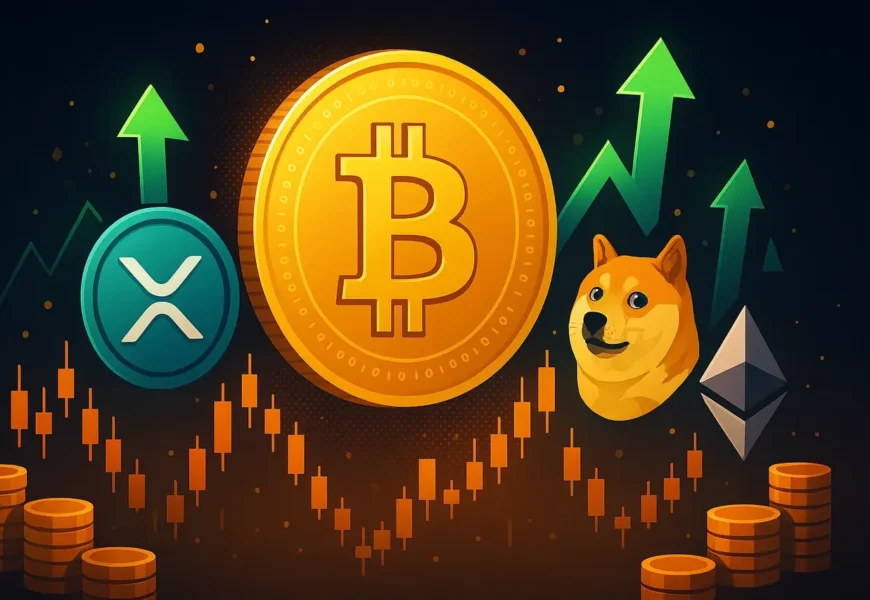 биткойн премина $105 000 за първи път от януари – xrp и dogecoin също поскъпват