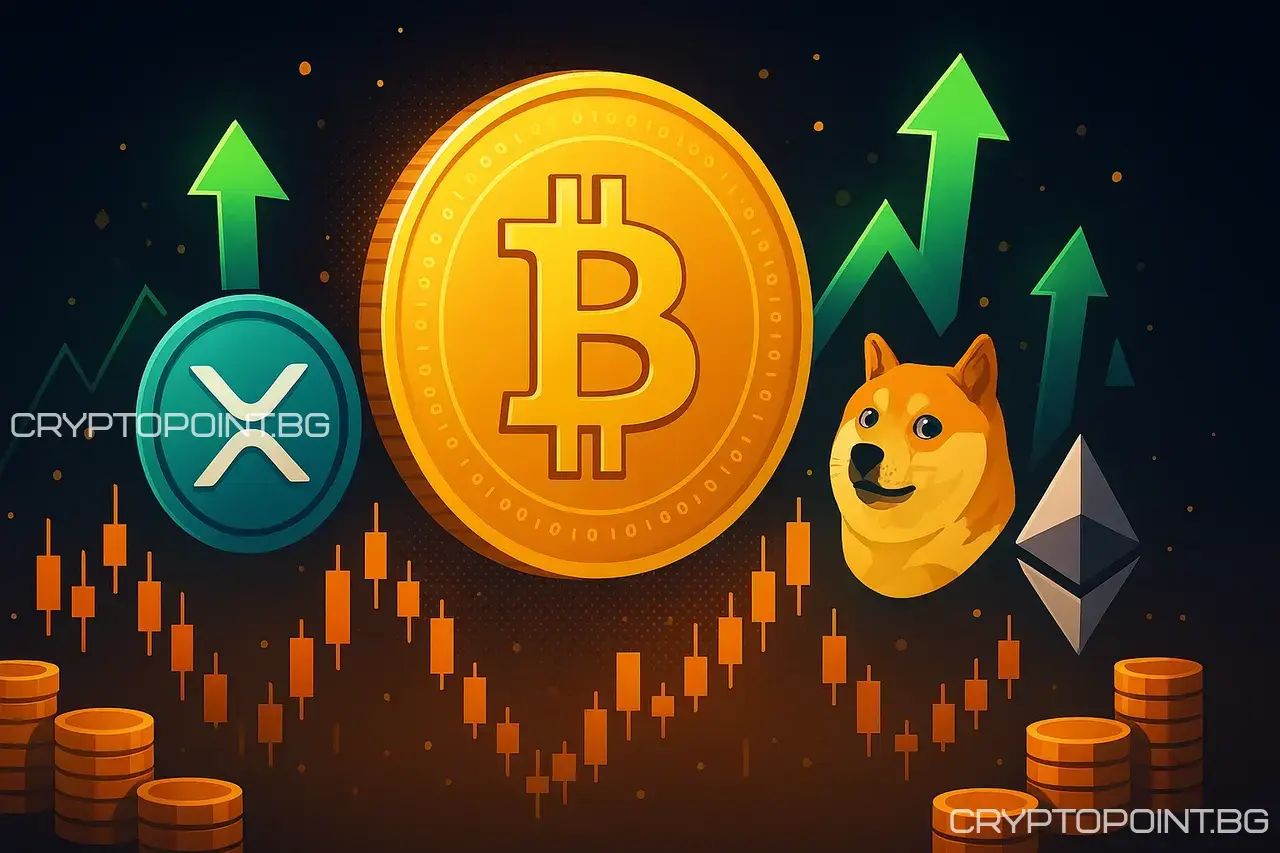 биткойн премина $105 000 за първи път от януари – xrp и dogecoin също поскъпват