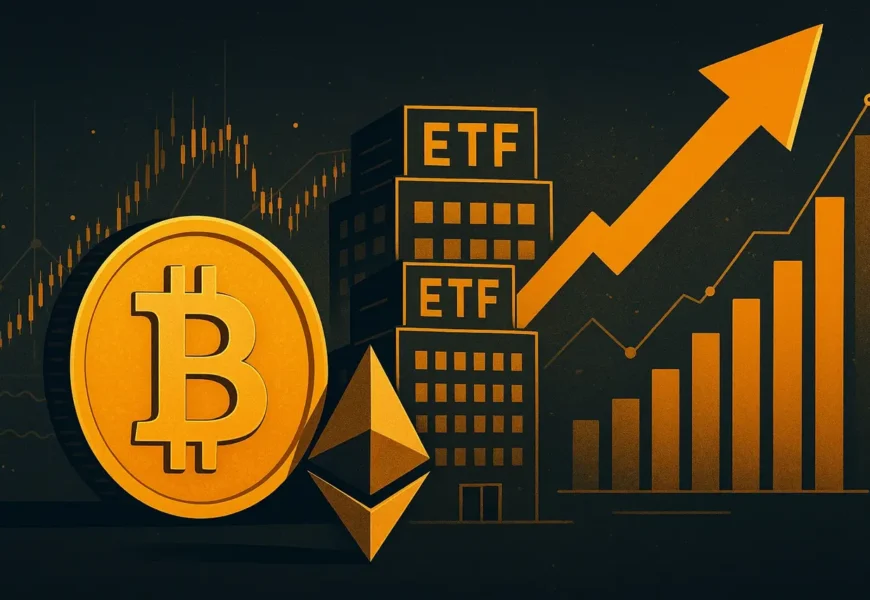 etf фондовете за биткойн и етериум добавиха над 1 милиард долара само за един ден