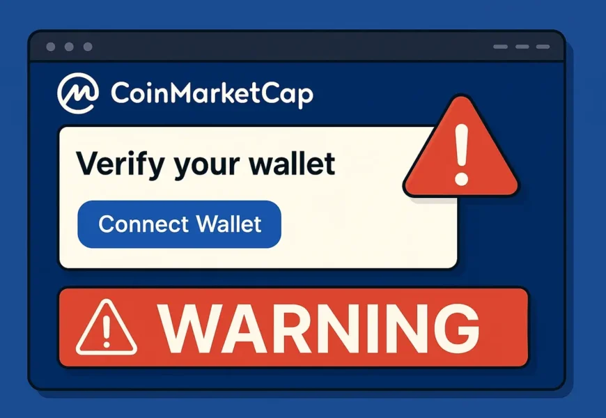 сигнал за пробив в coinmarketcap: фалшиви съобщения приканват потребителите да свържат портфейлите си
