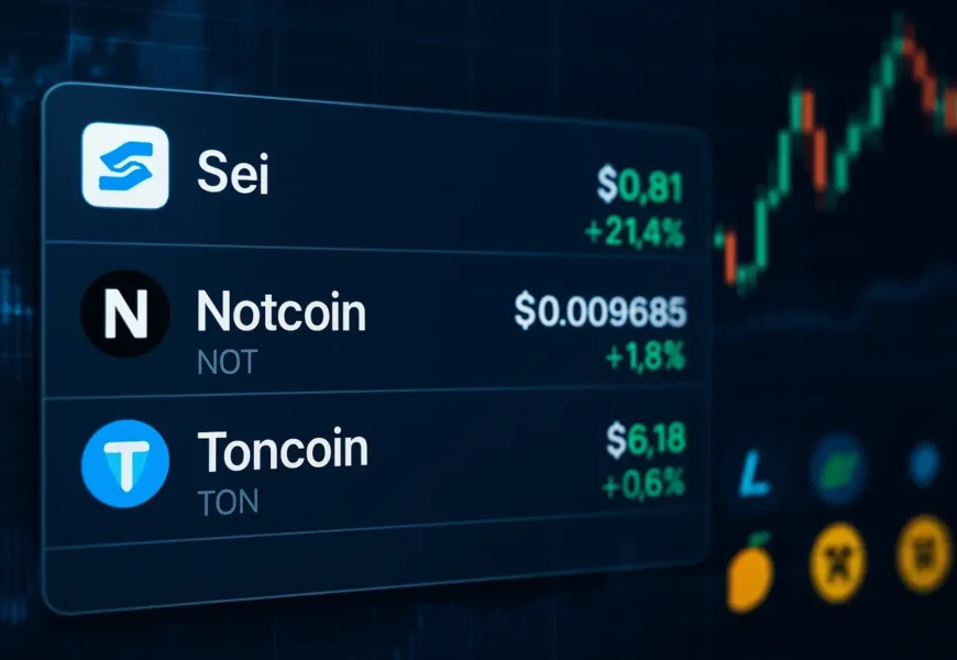 топ криптовалути за последните 24 часа според coingecko: not, ton и sei водят класацията