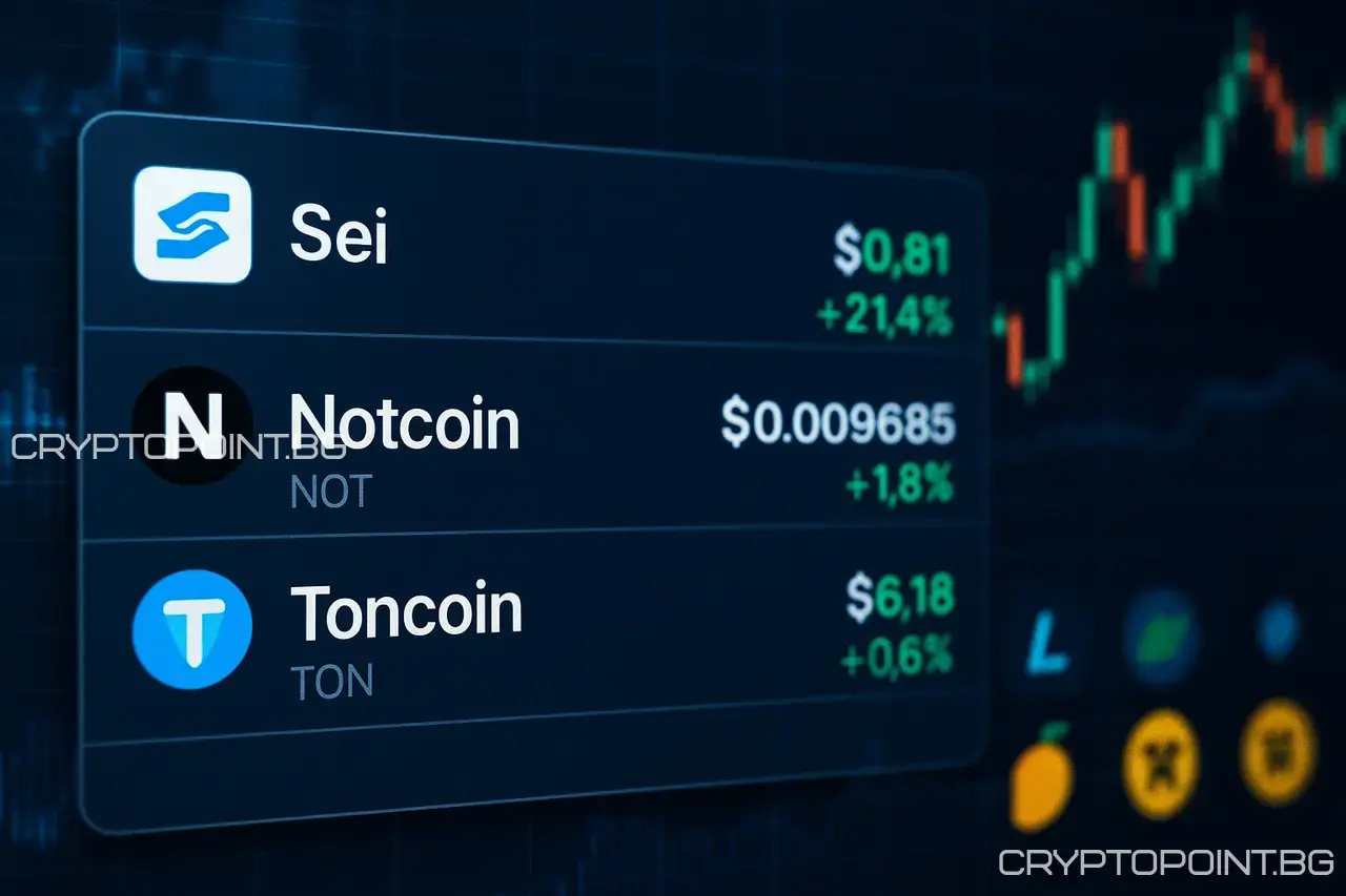 Топ Криптовалути За Последните 24 Часа Според Coingecko: Not, Ton И Sei Водят Класацията топ криптовалути за последните 24 часа според coingecko: not, ton и sei водят класацията
